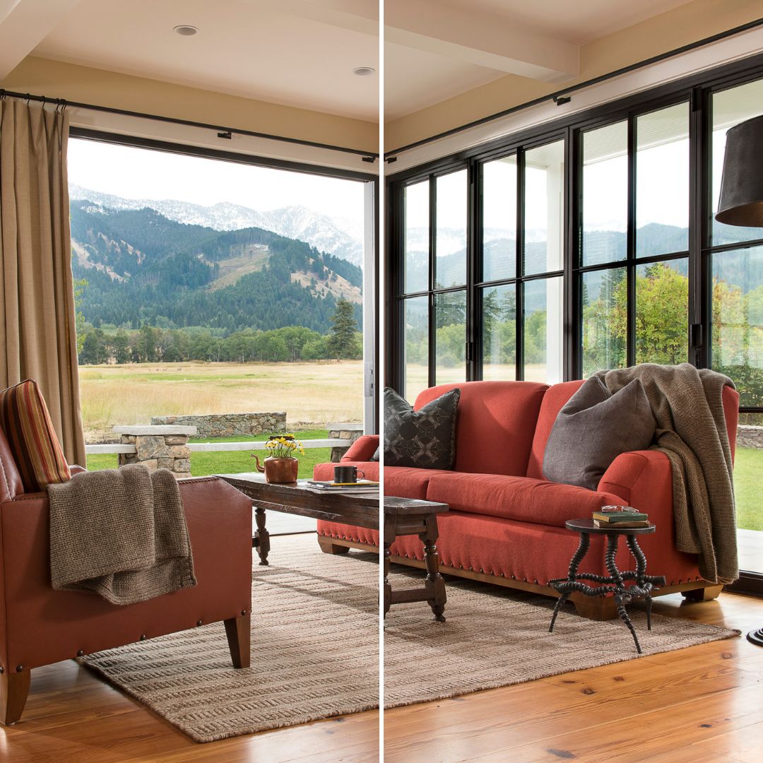 Thermally broken steel windows and doors in Montana home